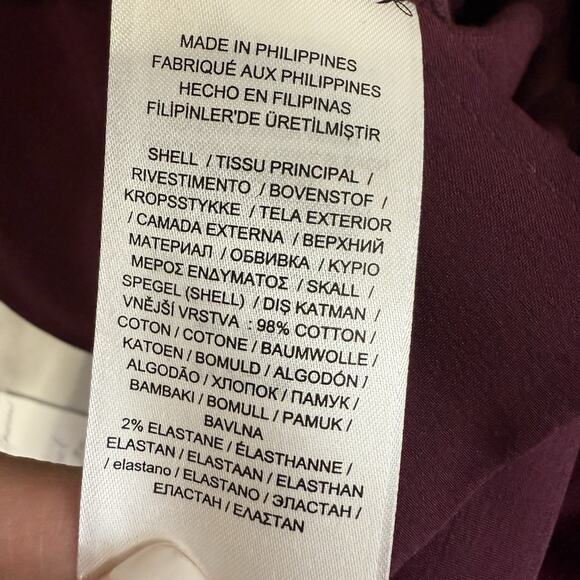 LRL Ralph Lauren Stretch Velvet Pants Women Size 8 Deep Wine Festive Holiday NEW - Picture 9 of 12